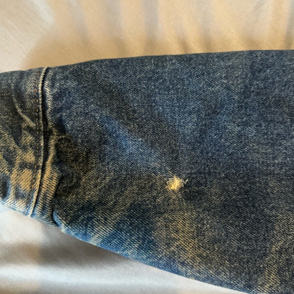 Vintage 80s Levis Sherpa Denim Trucker Jacket (size 38R) Made in USA - Picture 9 of 10